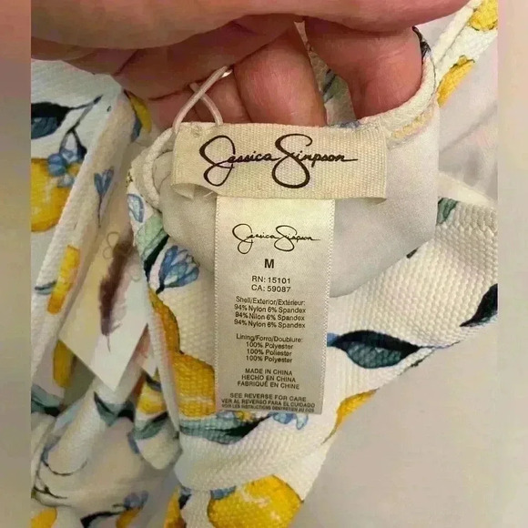 Jessica Simpson LEMONS Nice Lemons Tie-Waist One-Piece Swimsuit Size M - Picture 4 of 12